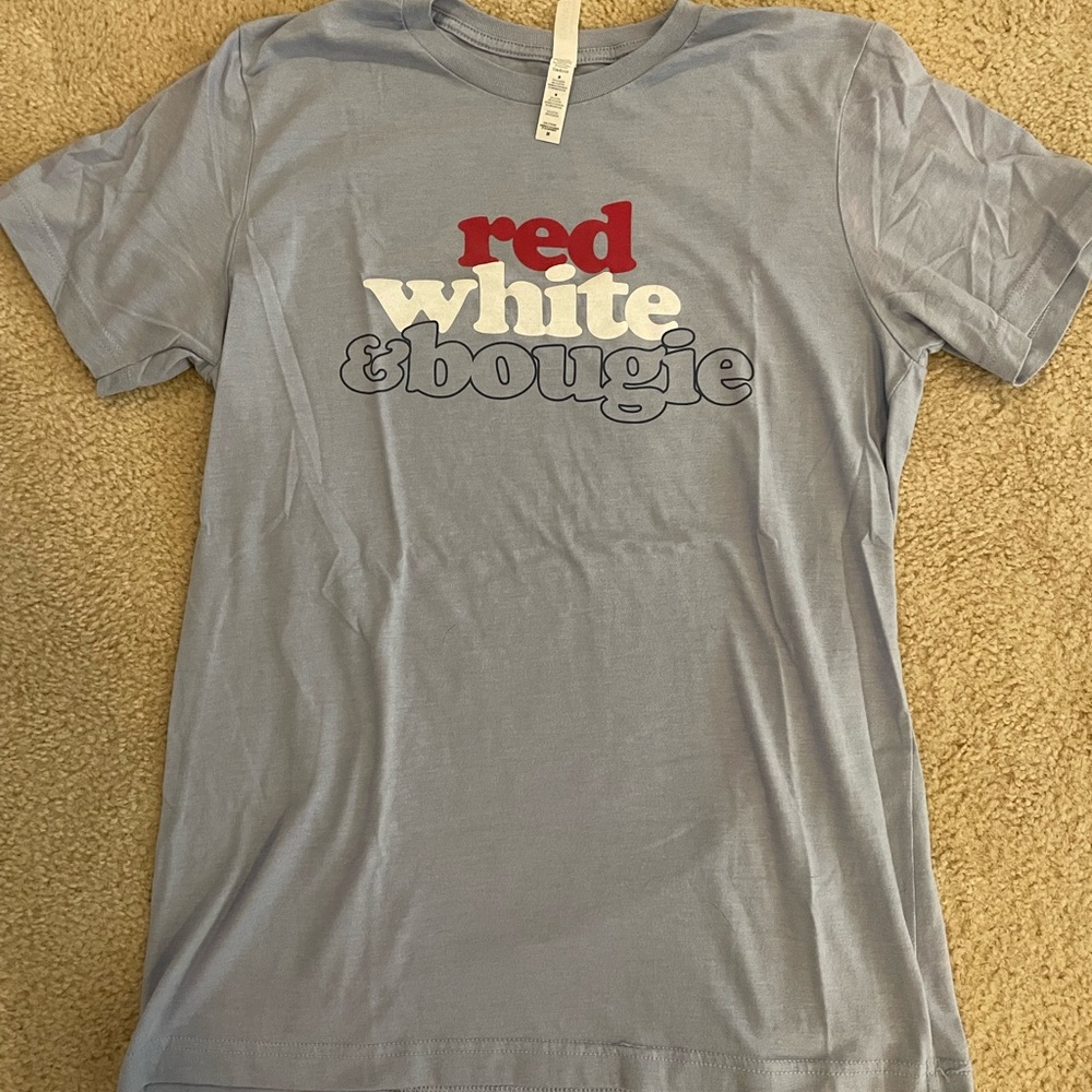 Etsy | Bella Canvas Grey Red, White, & Bougie Tee | Worn Twice | Size M